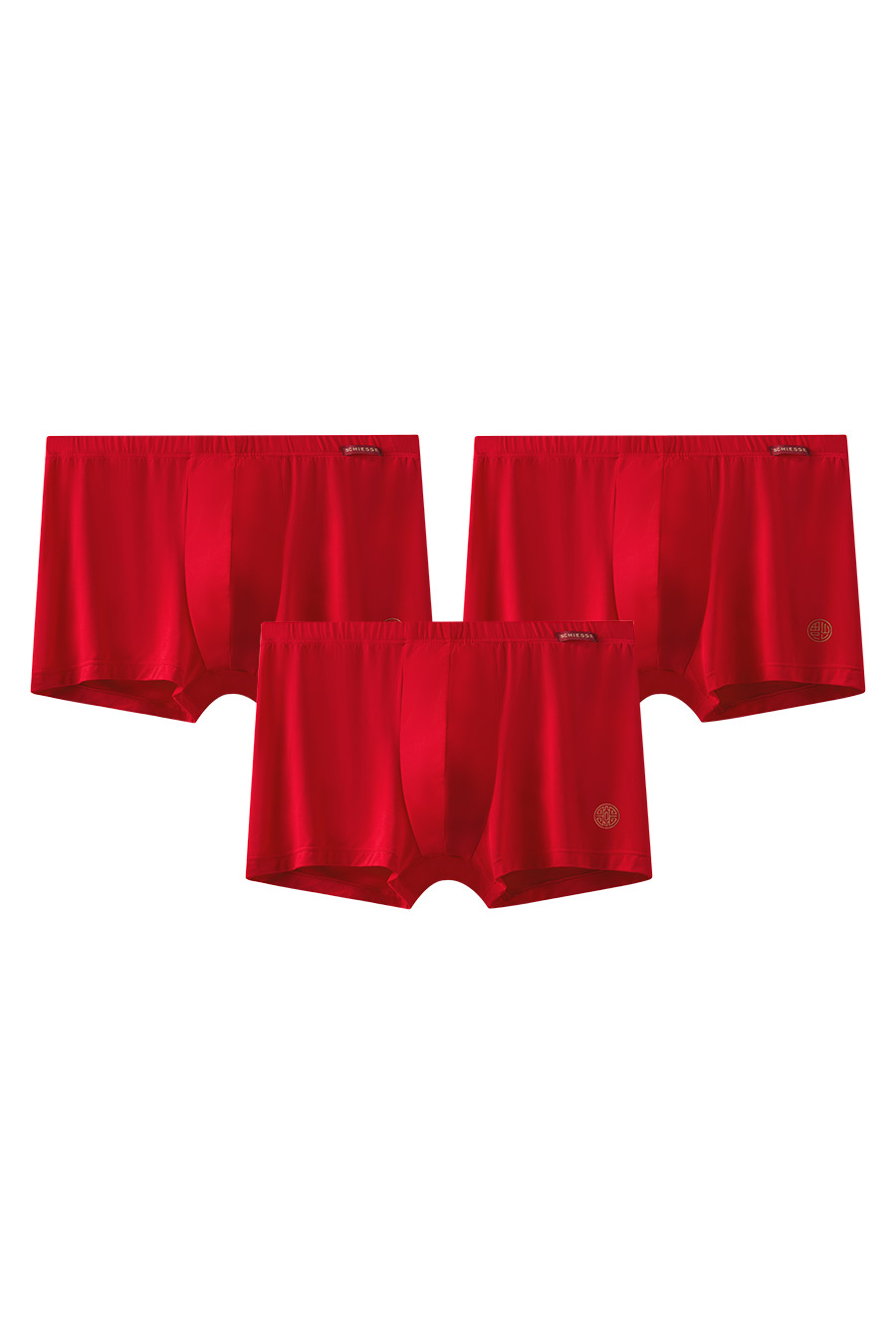 SCHIESSER 2023 F/W Men's Lucky Red Carbon-Zero 50S Tencel Modal Trunks (3pcs Pack)