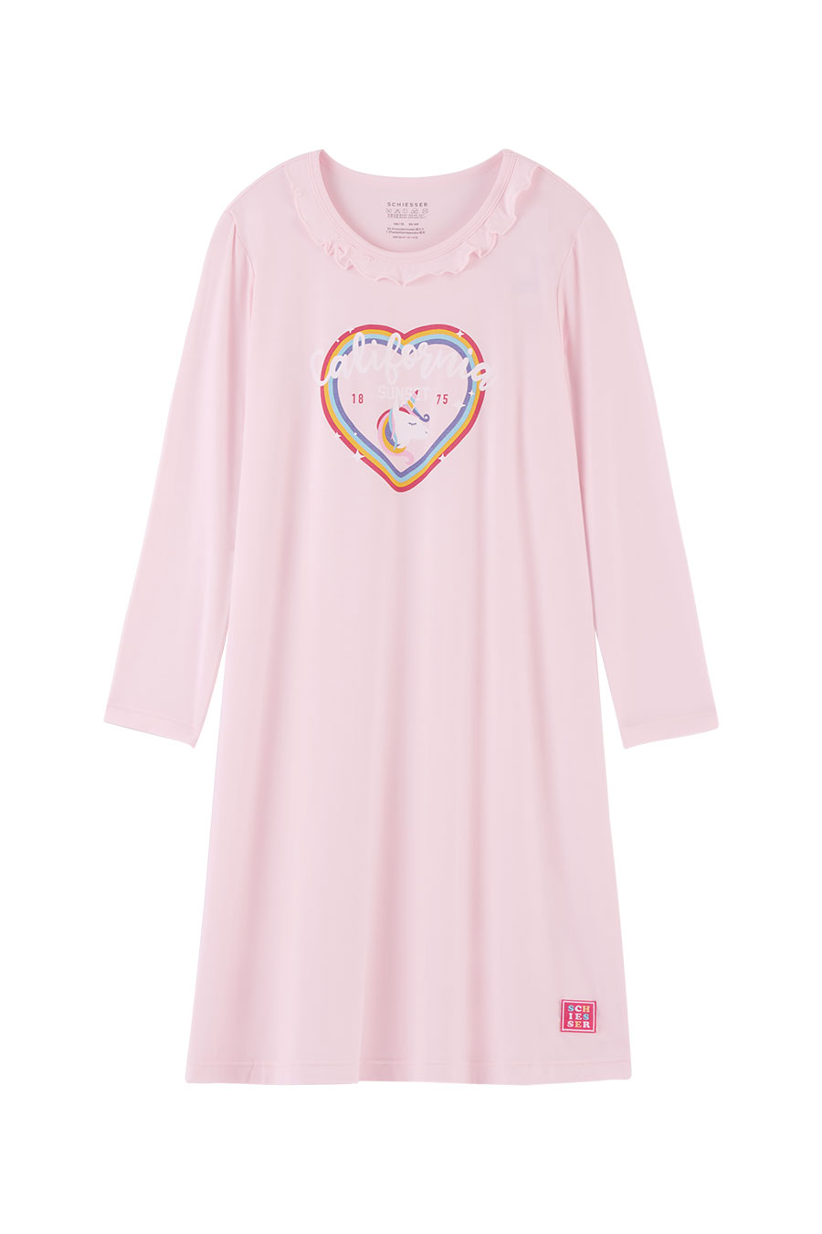 SCHIESSER F/W Girl's Modal Rainbow Unicorn Printed Long Sleeved Homewear Sleepwear Nightdress