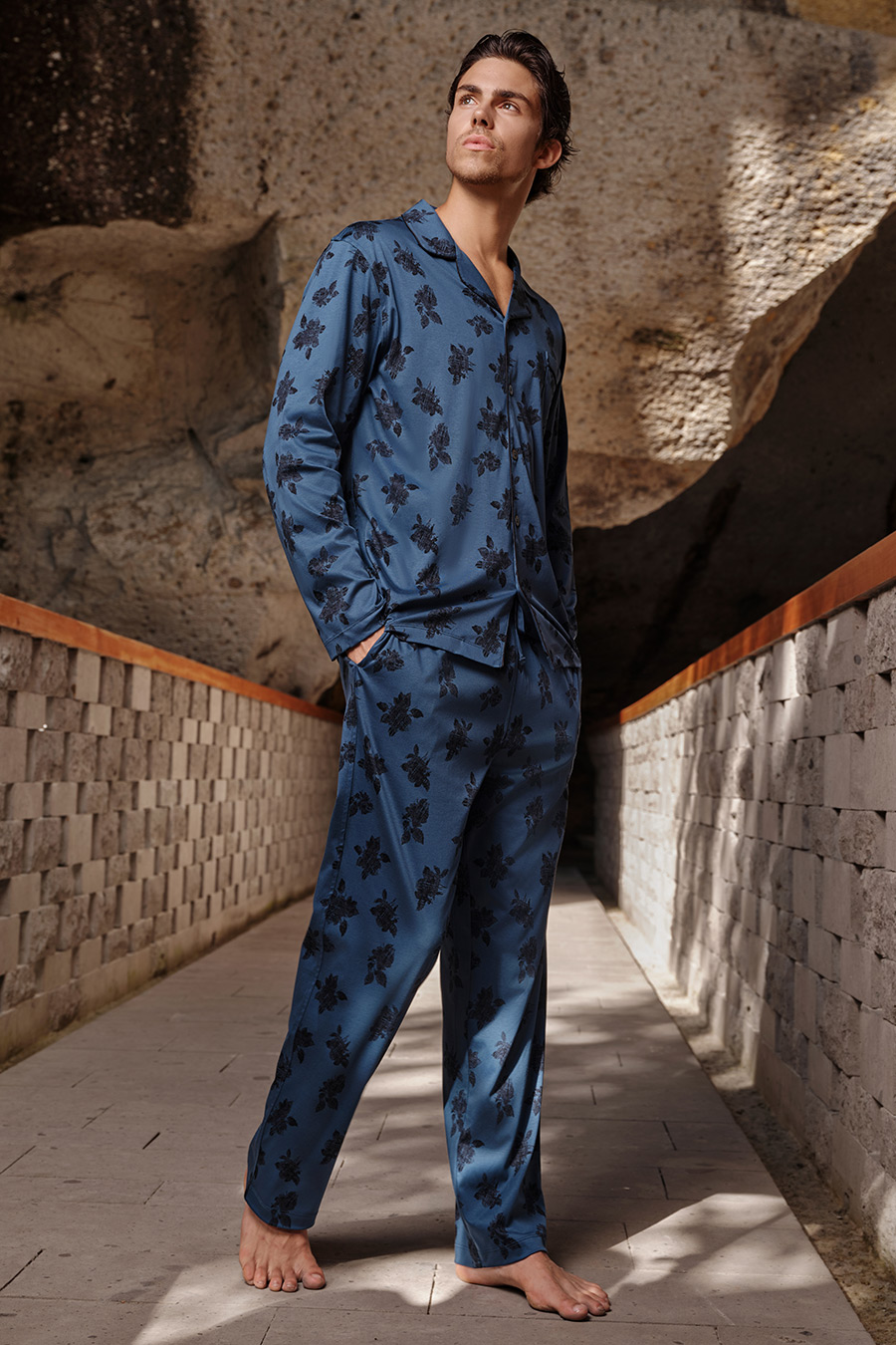 SCHIESSER 2025 F-W Men's 70S Double-Layered Mercerized Cotton Large Size Homewear Set