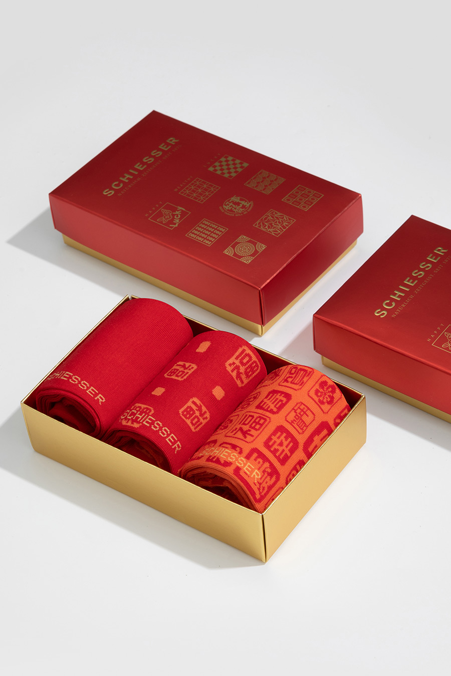 SCHIESSER 2025 F-W Men's 3A-Graded Anti-Bacterial Chinese Lucky Socks