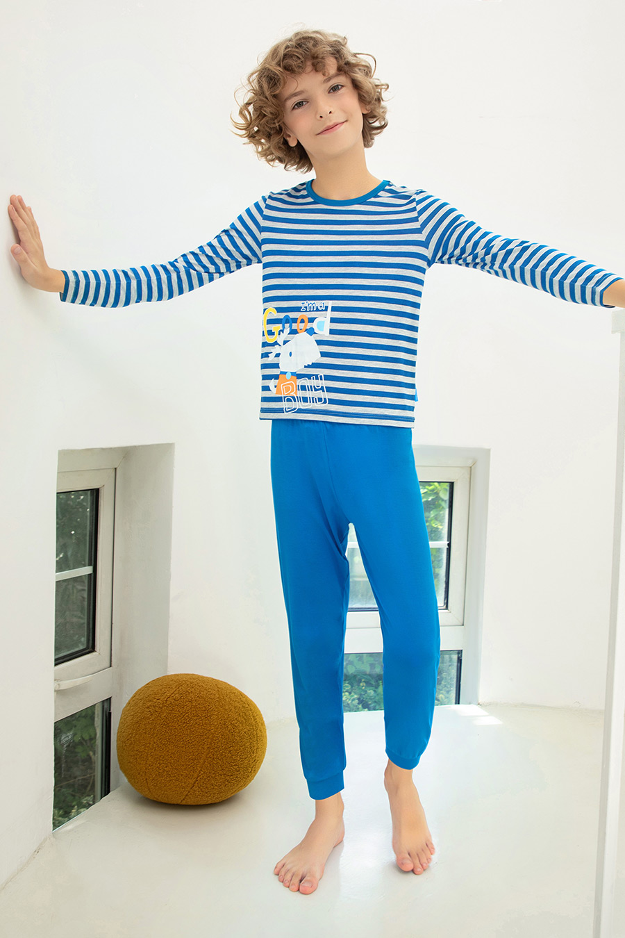 SCHIESSER/舒雅童装21年秋冬新品男童莫代尔卡通家居服套装18581H