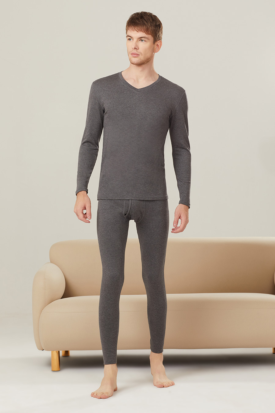 舒雅21年秋冬新品男士celwarm热粒氨基酸润肤抗静电保暖内衣套装