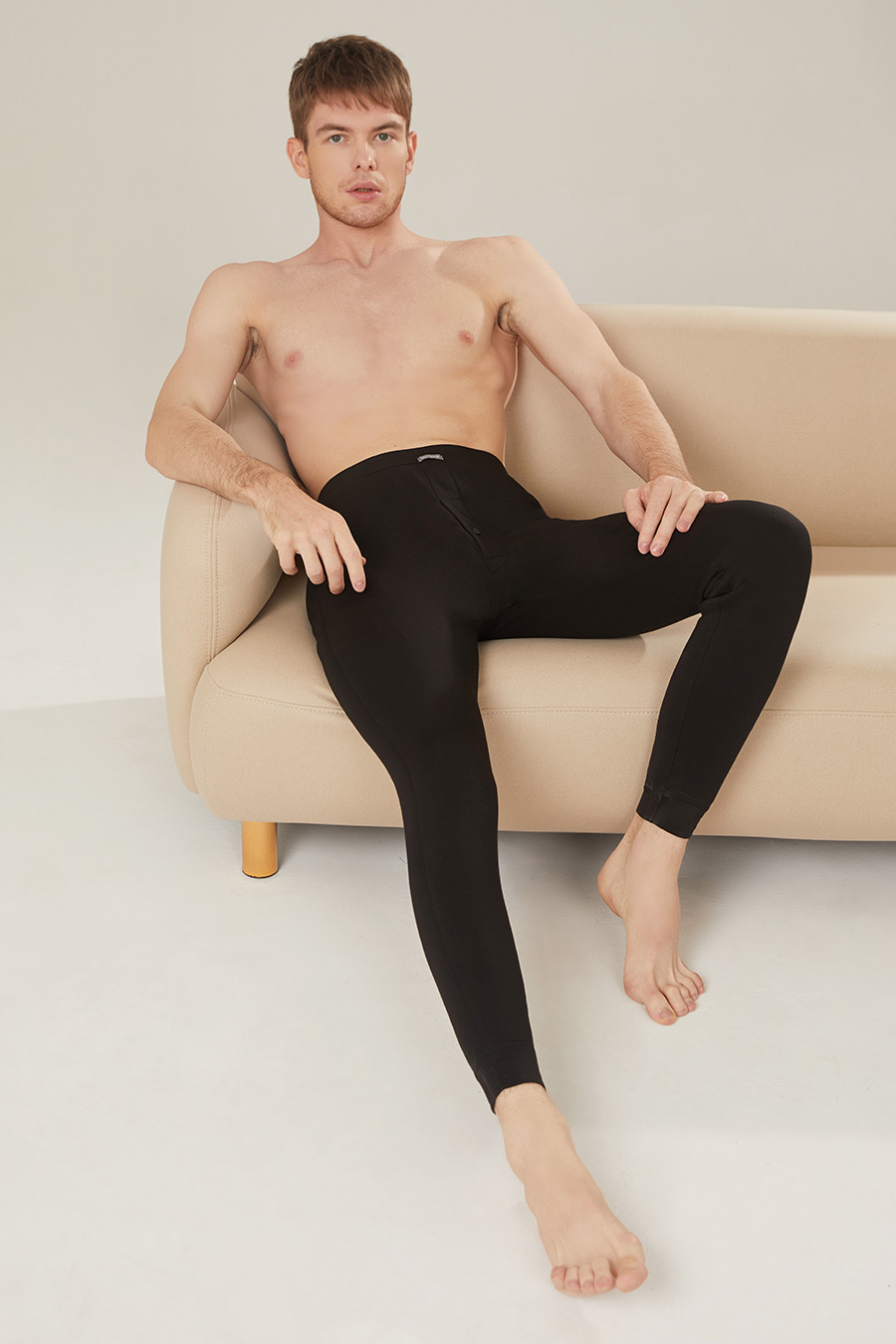SCHIESSER/舒雅21秋冬新品男士内衣三层加厚驼绒夹层秋裤保暖长裤