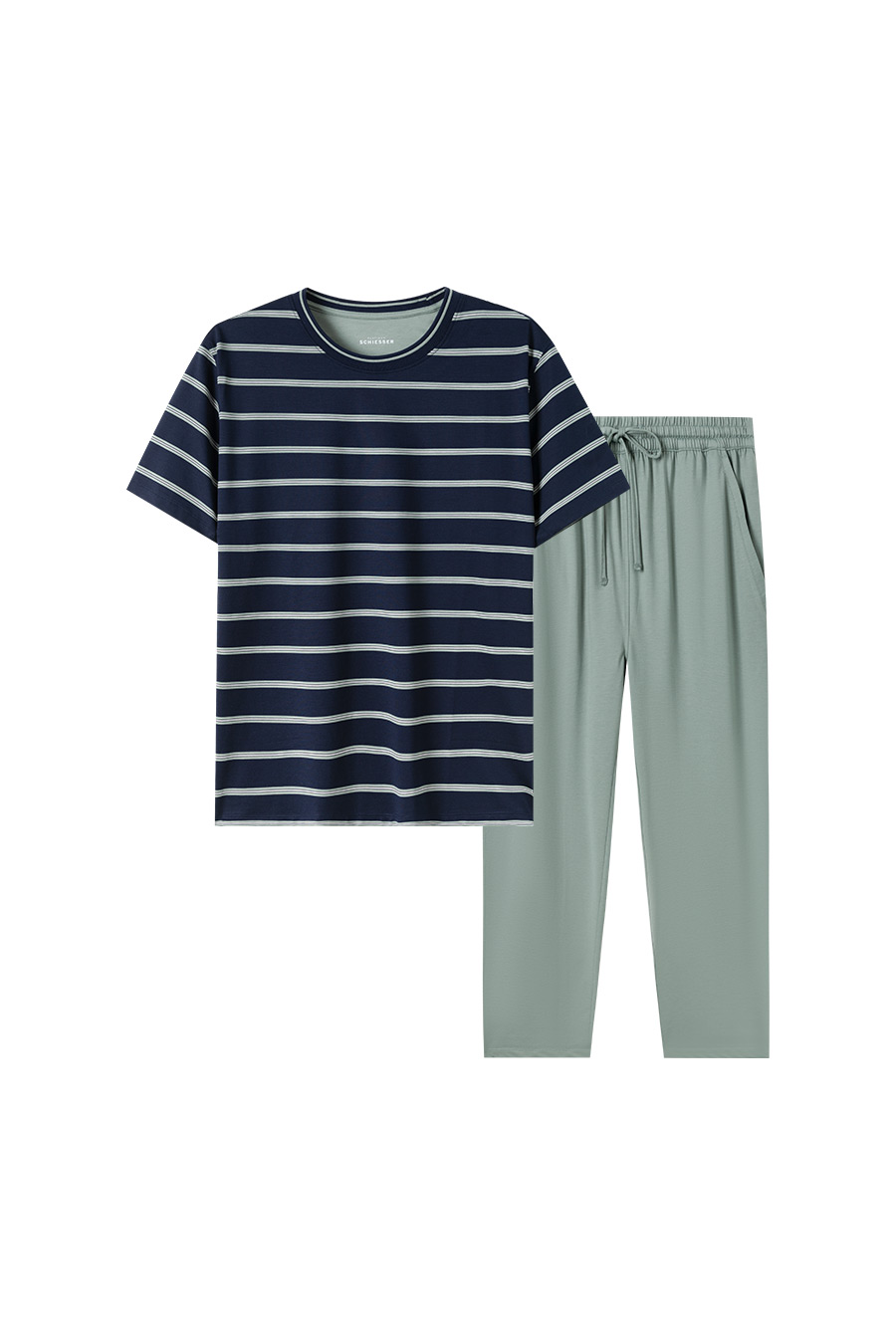 SCHIESSER舒雅铂雅24年早春新品男士3A抑菌防晒凉感家居服套装