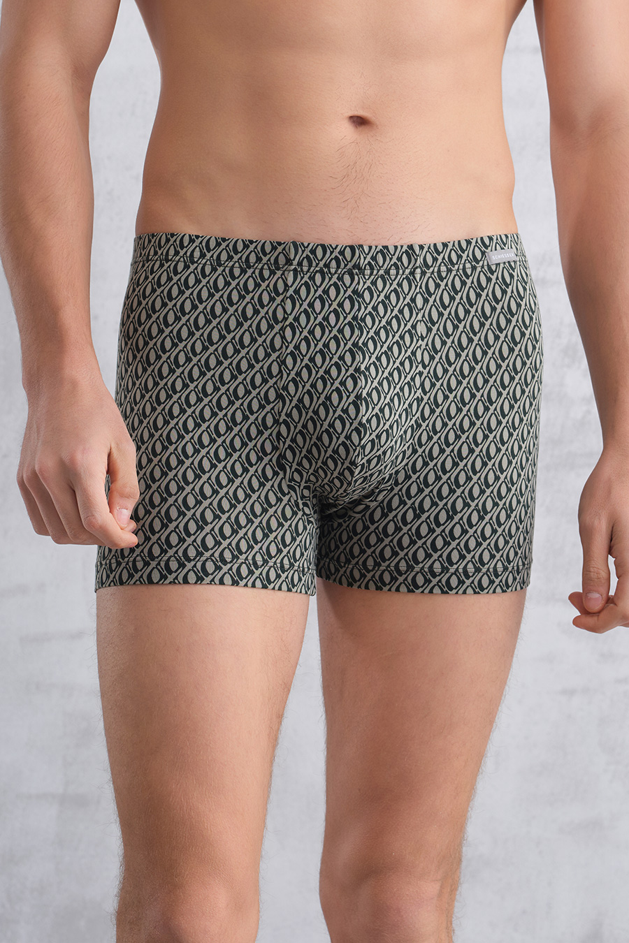 SCHIESSER舒雅26年早春新品男士莫代尔印花透气大码中腰平角内裤