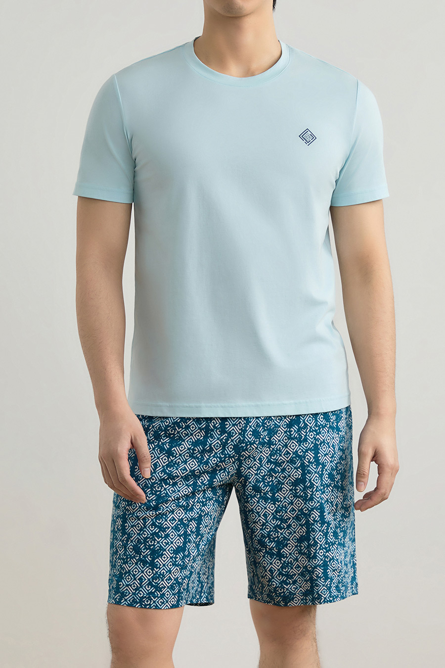 SCHIESSER舒雅24年早春新品男士純棉圓領睡衣家居服套裝22553H